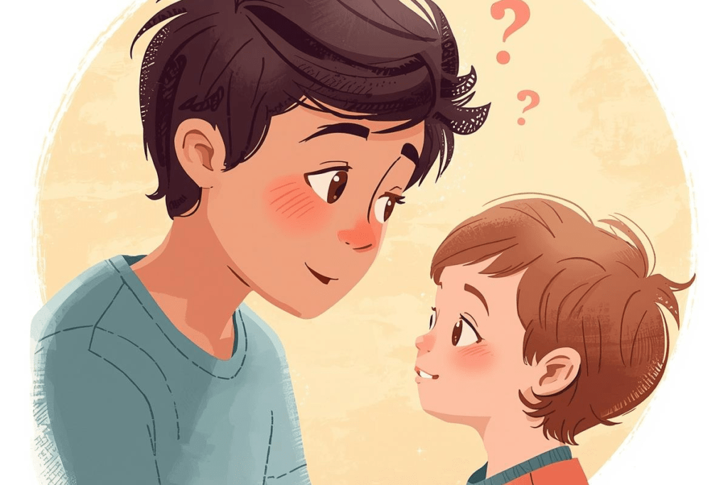 Japanese students staying with a lost child and helping them feel safe in a public place