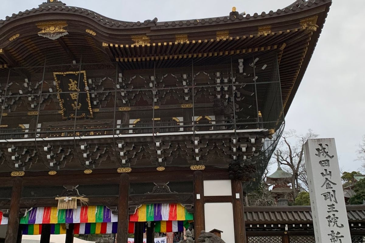 People visiting a Shinto shrine in Japan during New Year