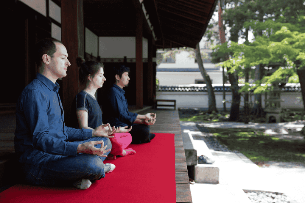Zen temple retreat in Japan where visitors experience minimal living and meditation