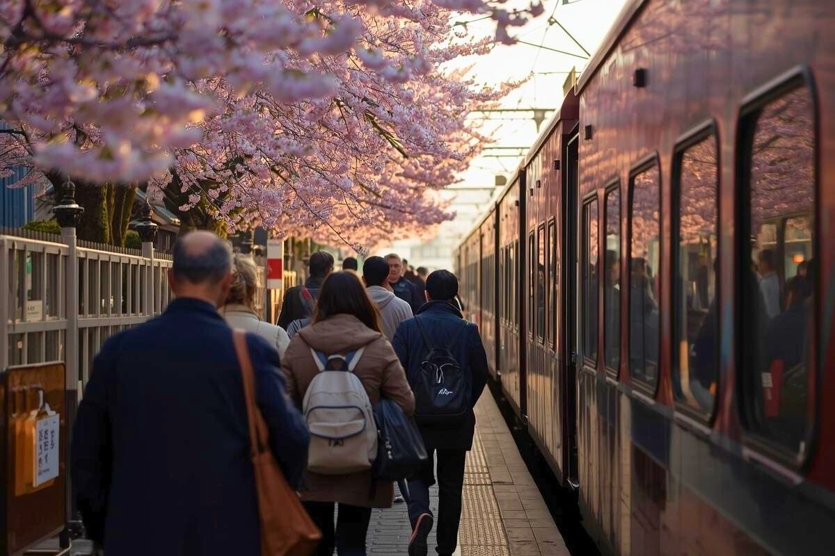 Japanese people staying calm and orderly during an emergency in Japan