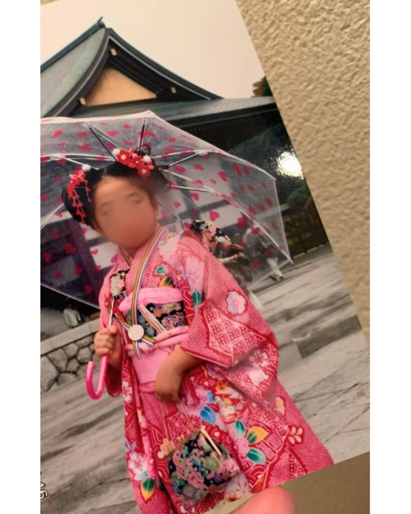 the state of visiting a shrine in Shichigosan