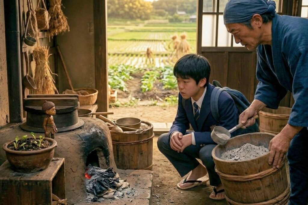 The blackened rag is burned in the hearth to become ash. And even that ash is bought by the 'Ash Gatherer.' 